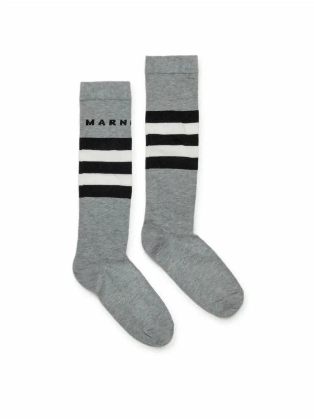 Marni Gray, Black & White Striped Crew Socks